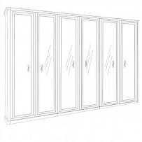 Шкаф Джоконда 6-дверный корень дуба глянец