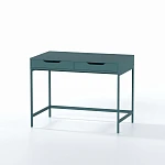Стол письменный на металлических ножках Ингар Д 100x48x76, серо-бирюзовый/черный | изображение 3
