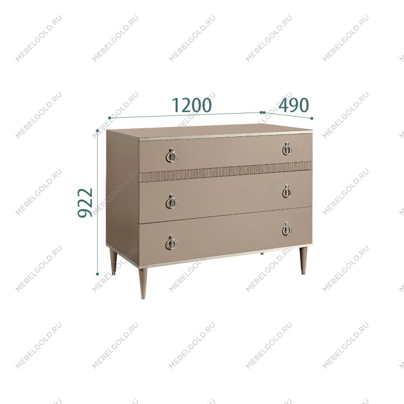 Комод с планкой Римини СОЛО (Мокка/Серебро) РМКМ-3(s)