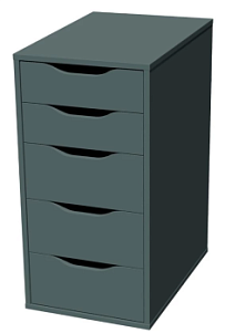 ИНГАР 5 комод ИКЕА / IKEA 36x71x53, серо-бирюзовый