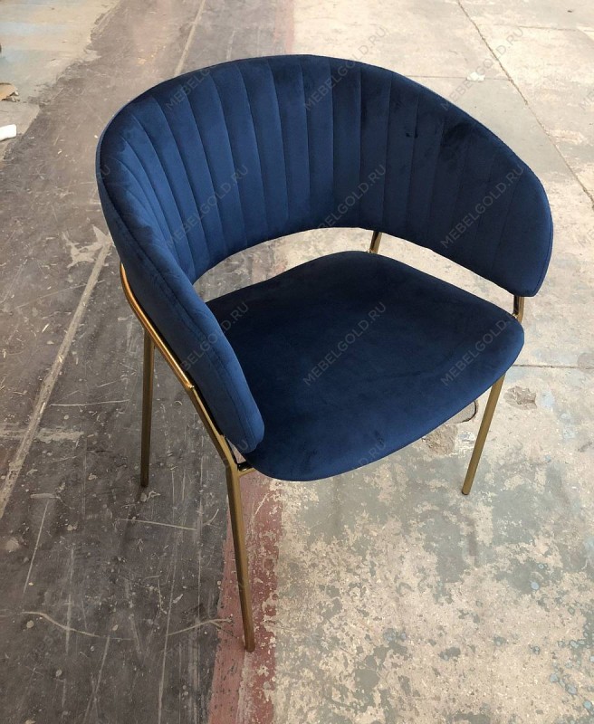 м. Римская - Стул Пиза темно-синий бархат ножки матовое золото | изображение 1