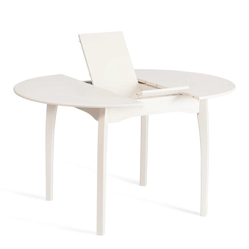 Стол DIAMANTE круглый, бук, мдф, шпон дуба, 100 х 100+30 х 75 см, Ivory white | изображение 5