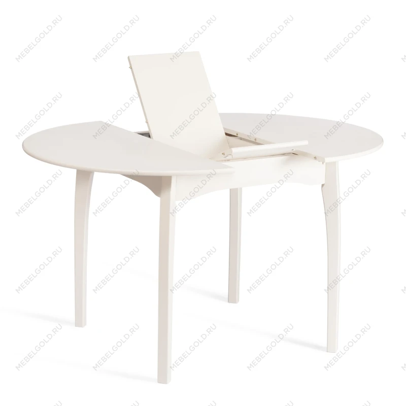 Стол DIAMANTE круглый, бук, мдф, шпон дуба, 100 х 100+30 х 75 см, Ivory white | изображение 5