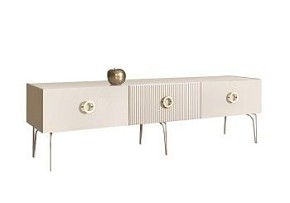 Тумба под телевизор 1.6м Bogemia Fillini (Слоновая кость) (Lakobel/Золото) БМТ-1(Fi)[10]