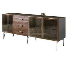 Комод 2.1м Bogemia Wood Wo (Серый) (Lakobel/Золото) БМКМ-5(Wo)[5]