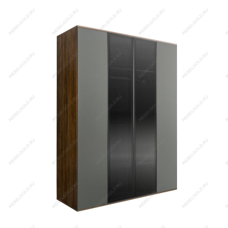 Шкаф 4-х дв. Bogemia Woodline Air (Серый/Черный) БМШ2/42(2)