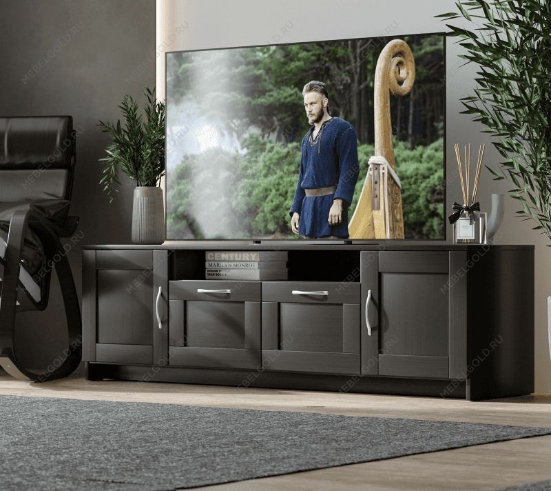 БРИМНЭС / СИРИУС тумба ИКЕА / IKEA 2 двери и 2 ящика 156х47 Дуб Венге | изображение 5