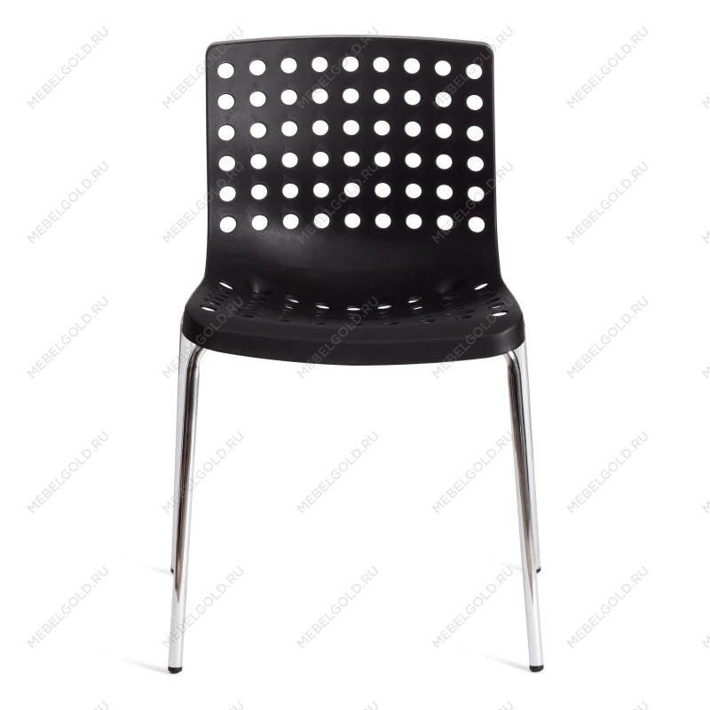 Стул SKALBERG (mod. C-084-A), металл/пластик, 46 х 56 х 79 см, Black (черный) / Chrome (хром) | изображение 4