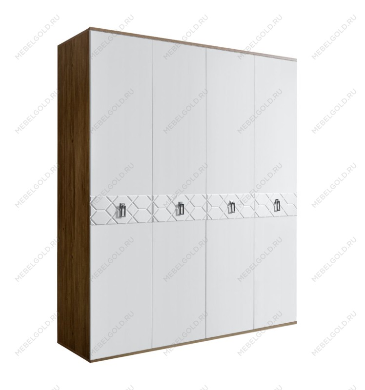 Шкаф 4-х дверный Bogemia Woodline Fa (Белый/Хром) БМШ2/4