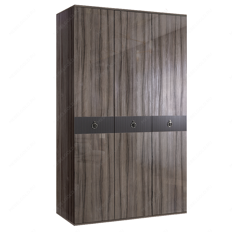 Шкаф 3-х дверный Римини СОЛО (Орех империя/Серебро) РМШ2/3(s)