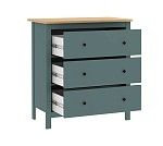 САГА комод 3 ящика темно-бирюзовый/ясень | изображение 2