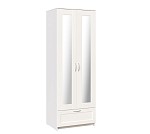 БРИМНЭС / СИРИУС Шкаф двухдверный ИКЕА / IKEA белый с одним выдвижным ящикам и двумя зеркалами | изображение 3