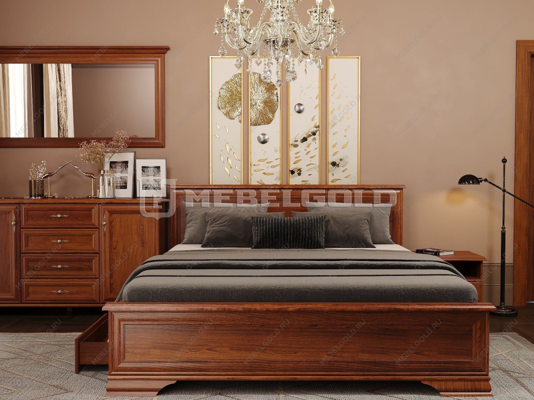 Кровать Кентаки LOZ/180+выкатные тумбы каштан | изображение 2