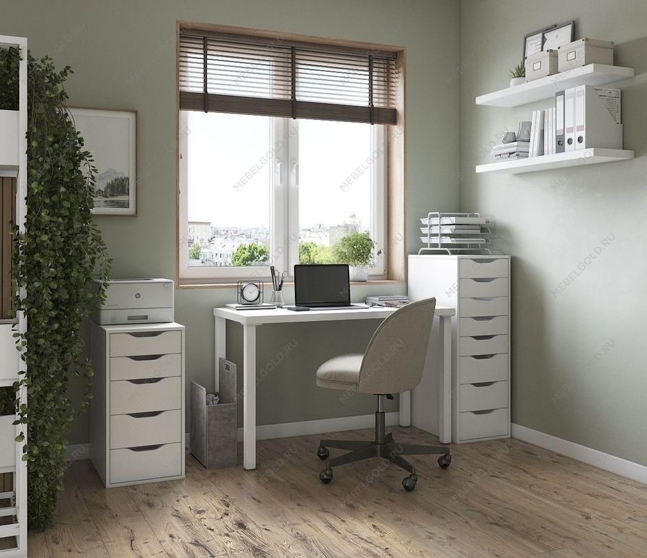 ИНГАР стол письменный ИКЕА / IKEA, 140x75, белый | изображение 4