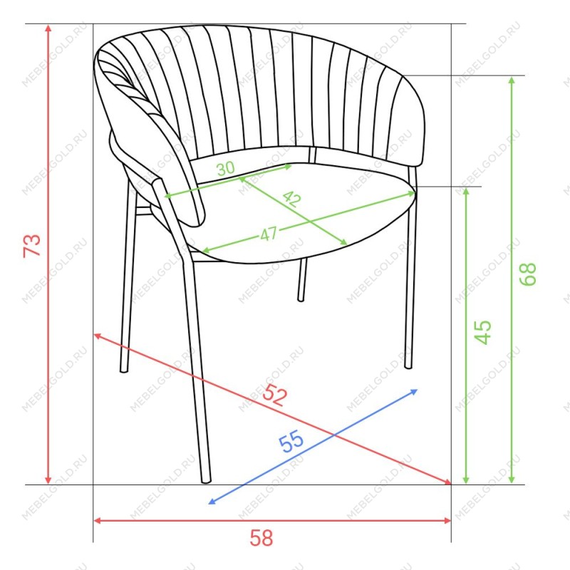 м. Римская - Стул Пиза темно-синий бархат ножки матовое золото | изображение 10