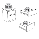 КАСТОР (KULLEN) тумба 2 ящика серая | изображение 3