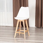Стул барный TULIP BAR (mod. C1014H-1)/1 шт. в упаковке, пластик/дерево, 42 х 47,5 х 104 см, White (Белый) 70029/ натуральный | изображение 10