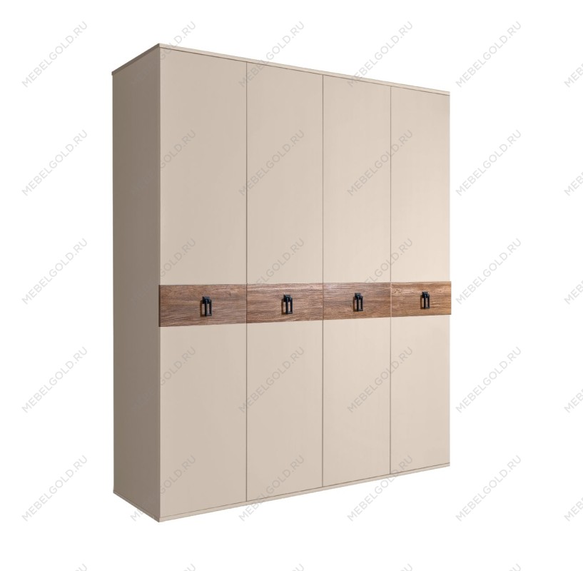 Шкаф 4-х дв. Bogemia Wood Fa (Ваниль/Черный) БМШ2/4(Wo)