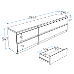 КАСТОР (KULLEN) тумба 6 ящиков серая | изображение 2