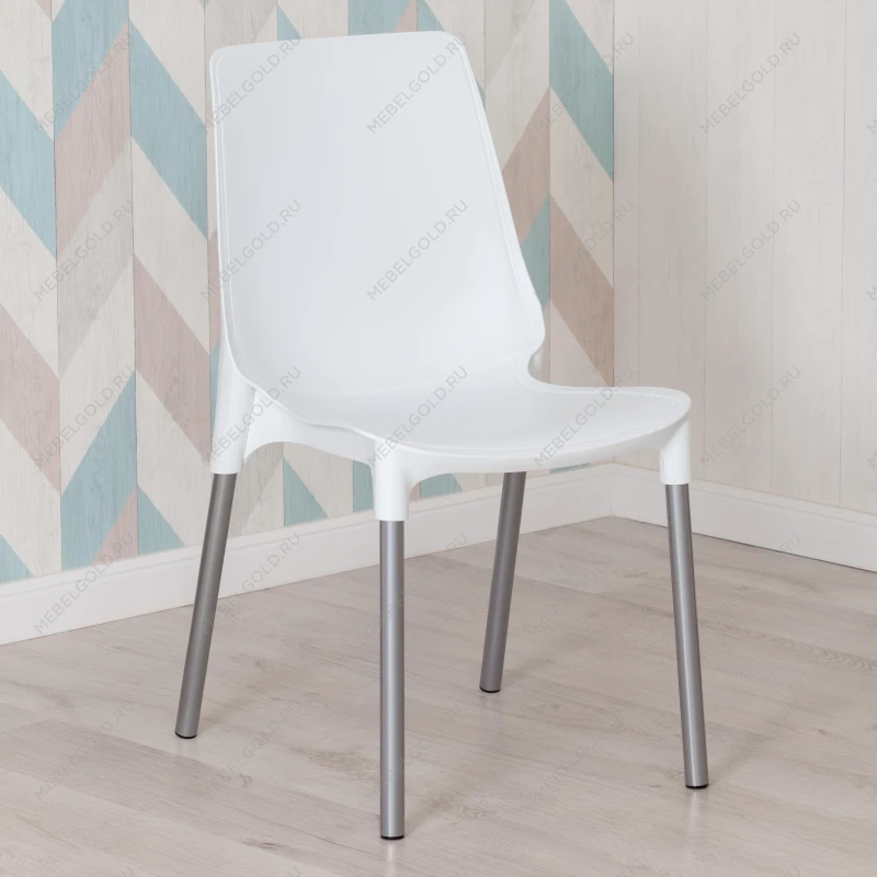 Стул GENIUS (mod 75), металл/пластик, 46x56x84cм, белый/ножки хром | изображение 9