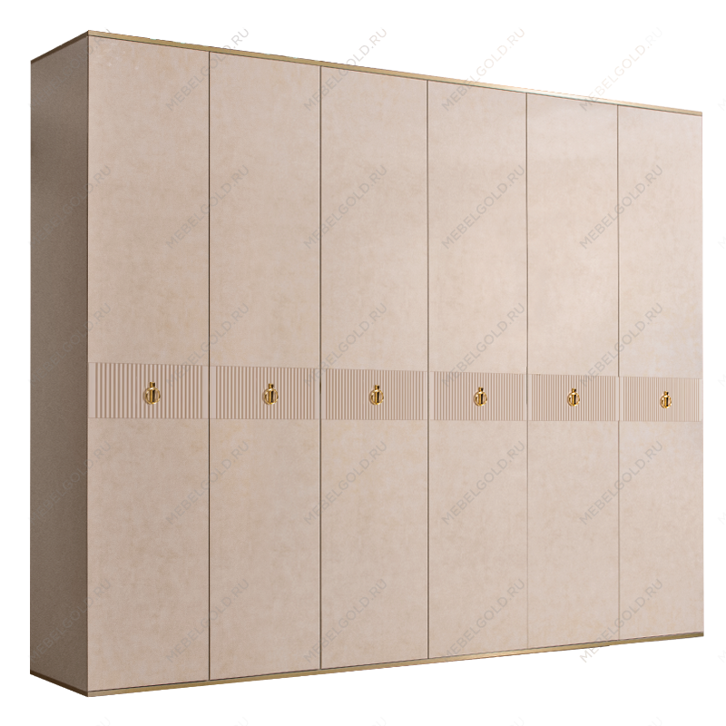 Шкаф 6-ти дверный Римини СОЛО (Латте/Золото) РМШ2/6(s)
