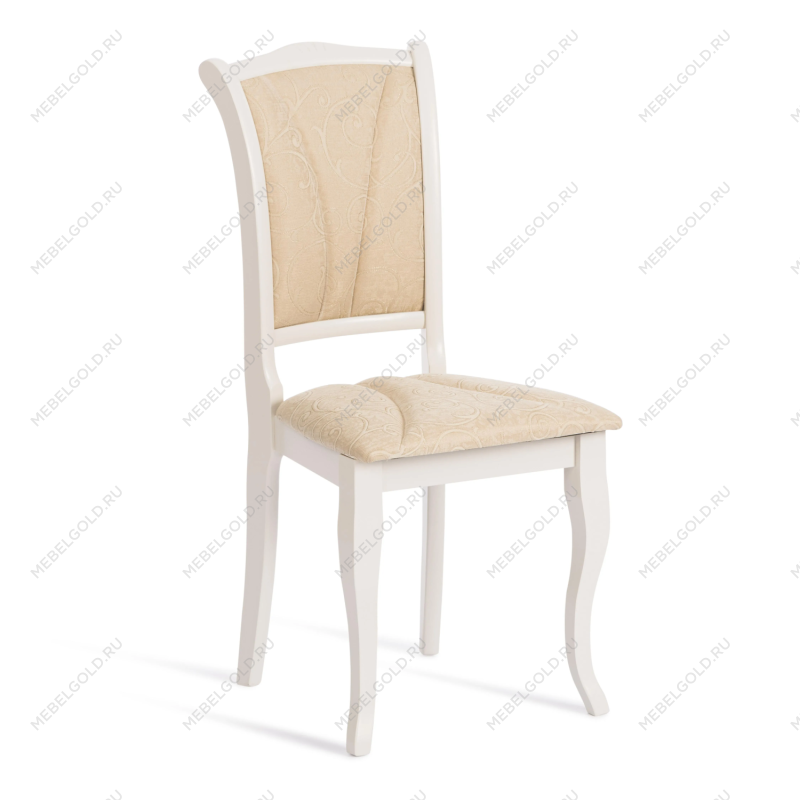 Стул Opera ( OP-SC ), дерево гевея, 45х53х97см, ivory white (слоновая кость 2-5), ткань бежевая (A168B)