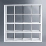 КАЛЛАКС / ФОРА Стеллаж ИКЕА / IKEA 16, широкий стеллаж с открытыми ячейками, тамбурат белого цвета | изображение 2