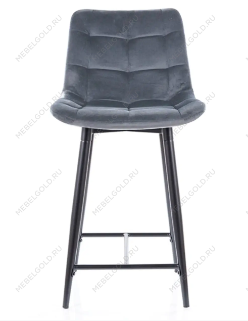 Барный стул Signal CHIC H-2 VELVET (серый/черный) | изображение 2