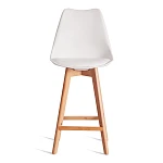 Стул барный TULIP BAR (mod. C1014H-1)/1 шт. в упаковке, пластик/дерево, 42 х 47,5 х 104 см, White (Белый) 70029/ натуральный | изображение 4