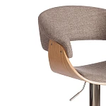 Барный стул VIMTA (mod.4021S), металл/дерево/ткань, 60х51х91,5-112,5 см, выс. сид. 61,5-82,5 см, бежевый/натур./хром, Aimcasa 5 | изображение 8