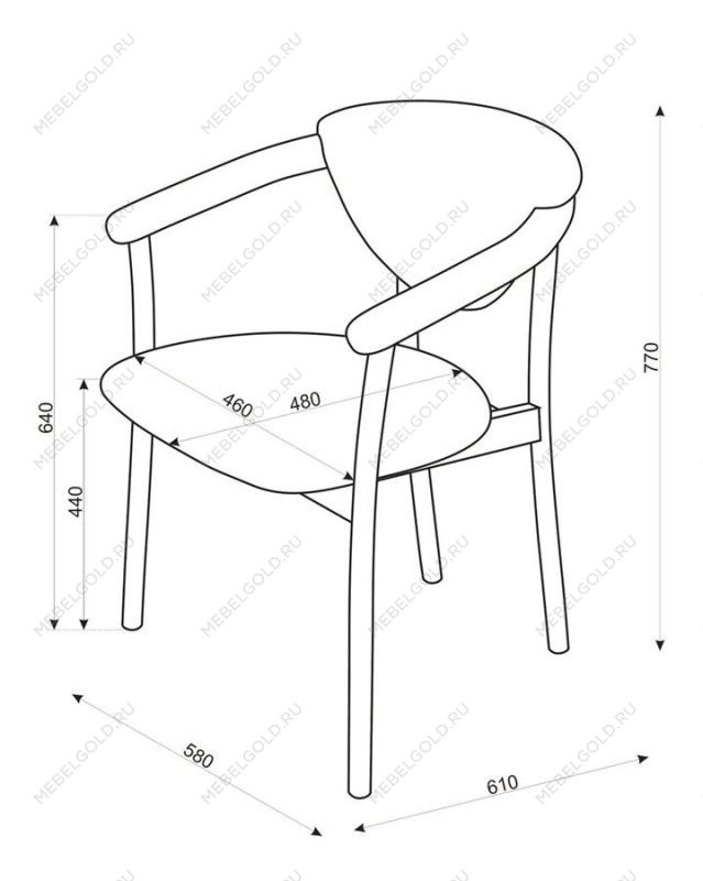 Кресло венское Виенна (беленый дуб/коричневый М08) | изображение 4