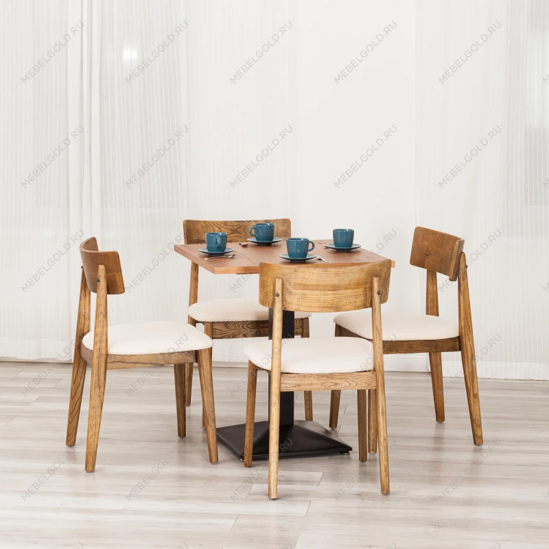 Стул THOR, дерево вяз/ткань лен, груша№3/бежевый лен, 50х48х81,5 см | изображение 11