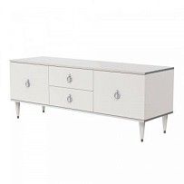 Тумба под телевизор Римини (Белый/Серебро) РМТ-3