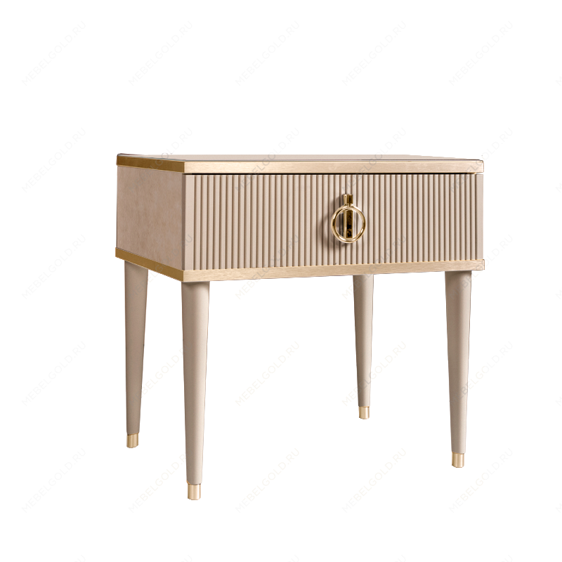 Тумба прикроватная Римини СОЛО (Латте/Золото) РМТП-1(s)