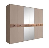 Шкаф 6-ти дв. с зеркалами Bogemia Wood Fi (Мокка/Хром) БМШ1/6(Wo)