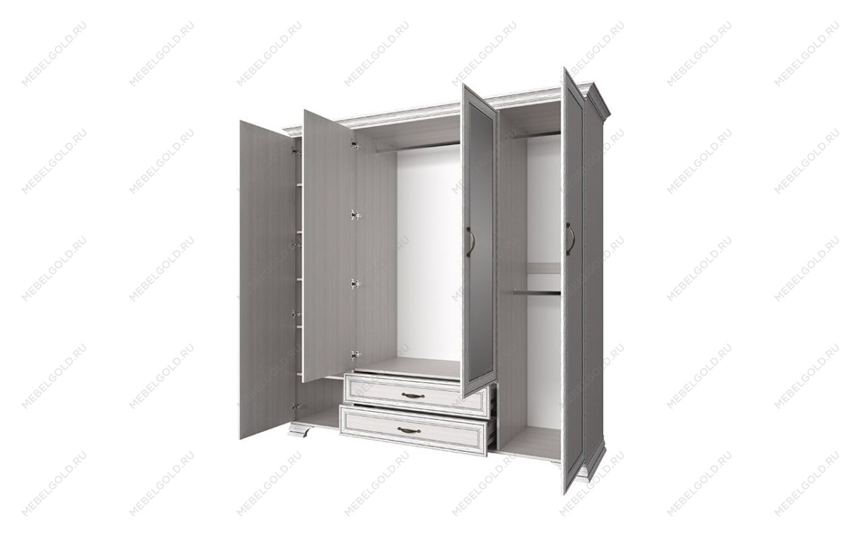 Шкаф 4-створчатый Тиффани 4D2S вудлайн кремовый | изображение 1