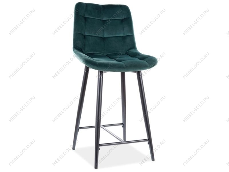 Барный стул Signal CHIC H-2 VELVET (зеленый/черный)