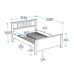 САГА кровать двойная 140х200 темно-бирюзовая/ясень | изображение 3