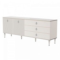 Комод для гостиной 2.1м Римини СОЛО (Слоновая кость/Серебро) РМКМ-5(s)