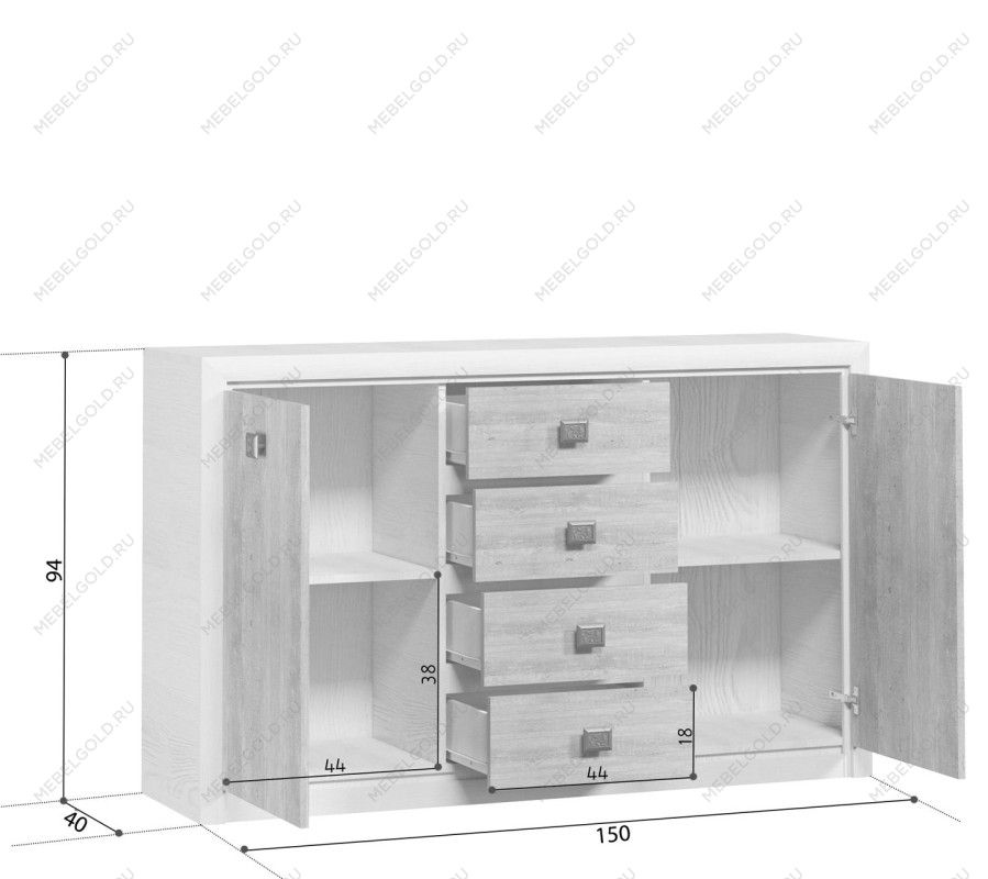 Тумба Коен КОМ2D4S ясень снежный | изображение 2