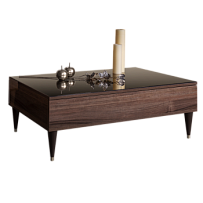 Журнальный столик с ящиком Римини (Орех империя/Серебро) РМСТ-2