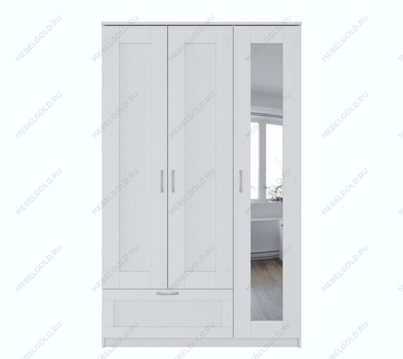 БРИМНЭС / СИРИУС Шкаф ИКЕА / IKEA комбинированный 3 двери и 1 ящик белый | изображение 1