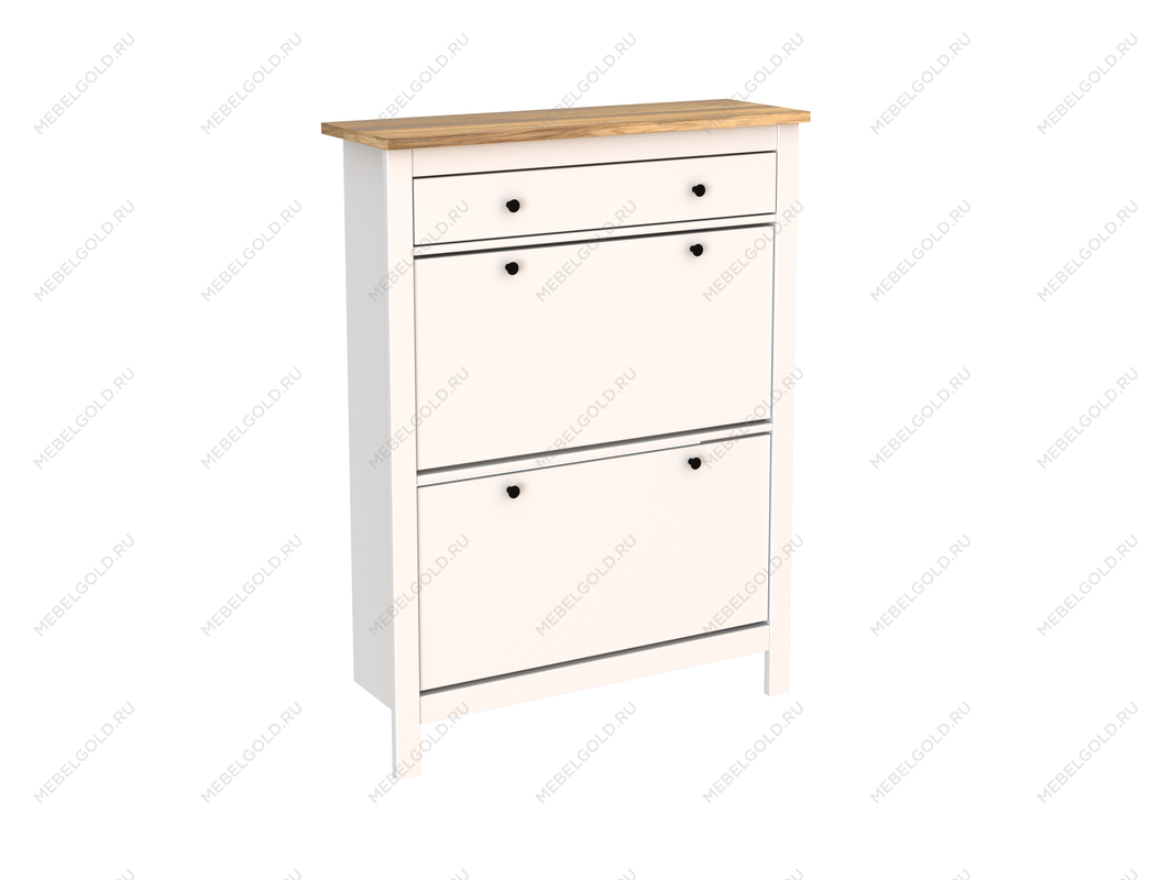 САГА тумба для обуви 92х122 белая/ясень