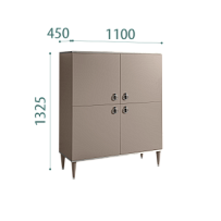 Пенал 4 двери Римини (Мокка/Серебро) РМП-3