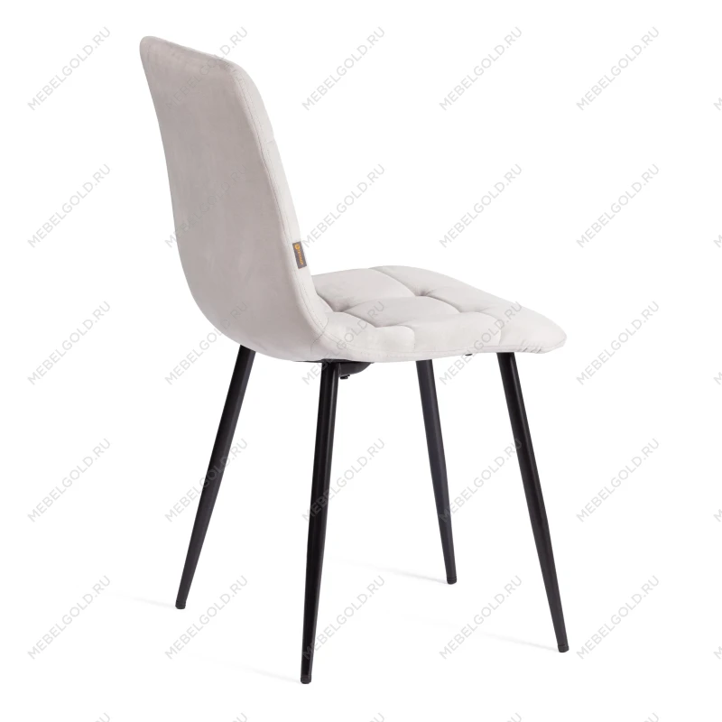 Стул CHILLY (mod. JSC-220), Велюр/металл, 44,5х52,5х88 см, Light grey (светло-серый) HLR14 / черный | изображение 2