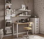 ИНГАР стол письменный ИКЕА / IKEA 1/ТТ 120x75x55, дуб беленый/белый | изображение 3