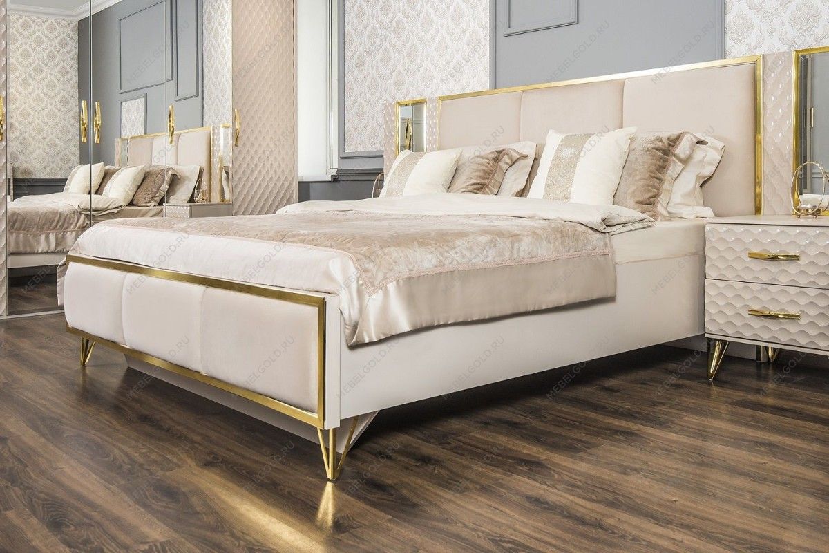 Шкаф Лара 4-дверный бежевый глянец | изображение 4