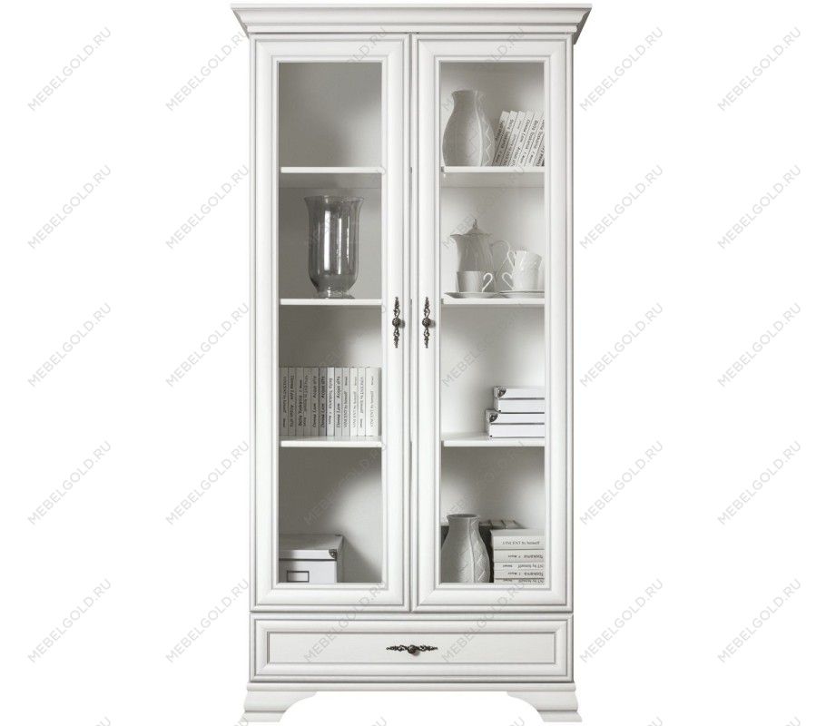 Шкаф с витриной Кентаки REG2W1S белый - Выставка м. Марьина роща