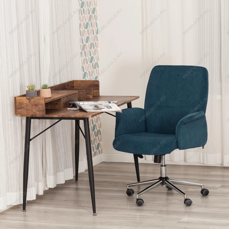 Кресло YORK, флок, синий, 32 | изображение 12