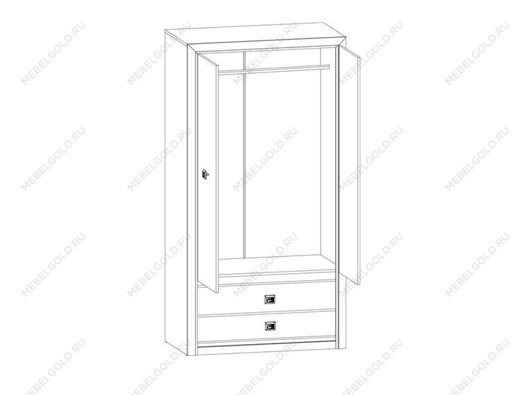 Шкаф платяной Коен SZF2D2S ясень снежный | изображение 1